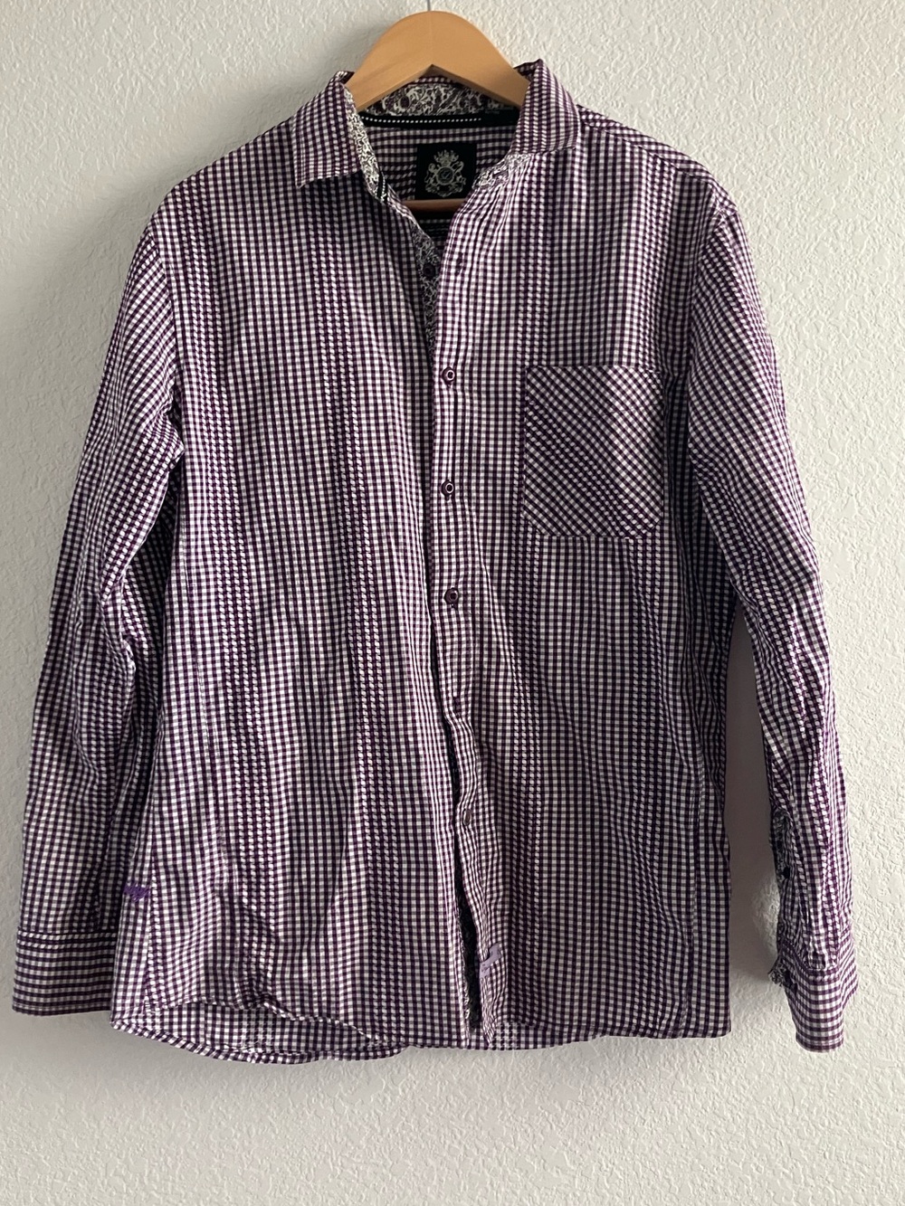 Men's Purple Plaid Button Down